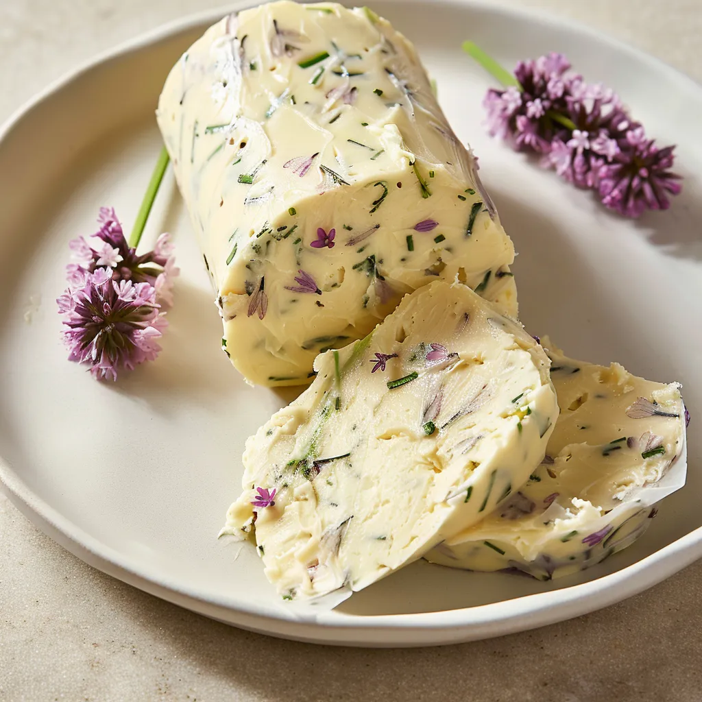Beurre parfumé aux fleurs de ciboulette