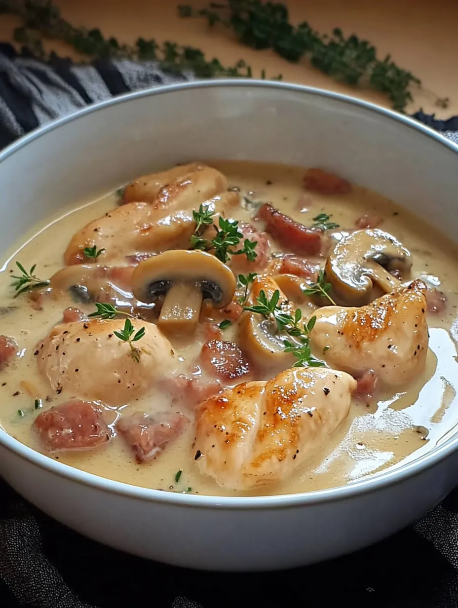 Aiguillettes de Poulet Crémeuses aux Champignons