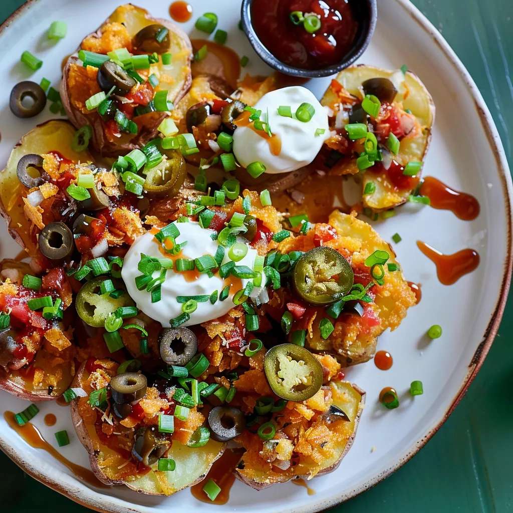 Pommes écrasées façon nachos