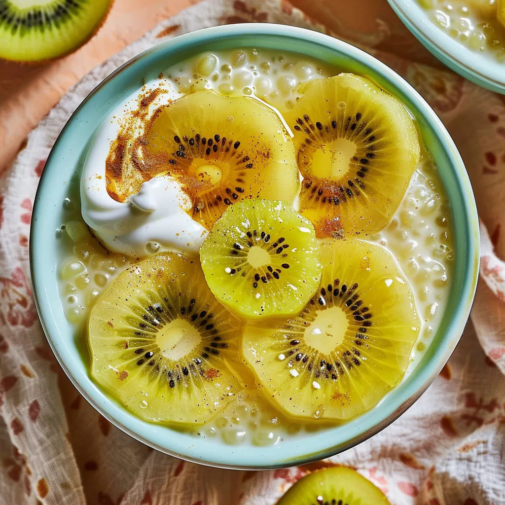Tapioca doux avec jasmin et kiwis
