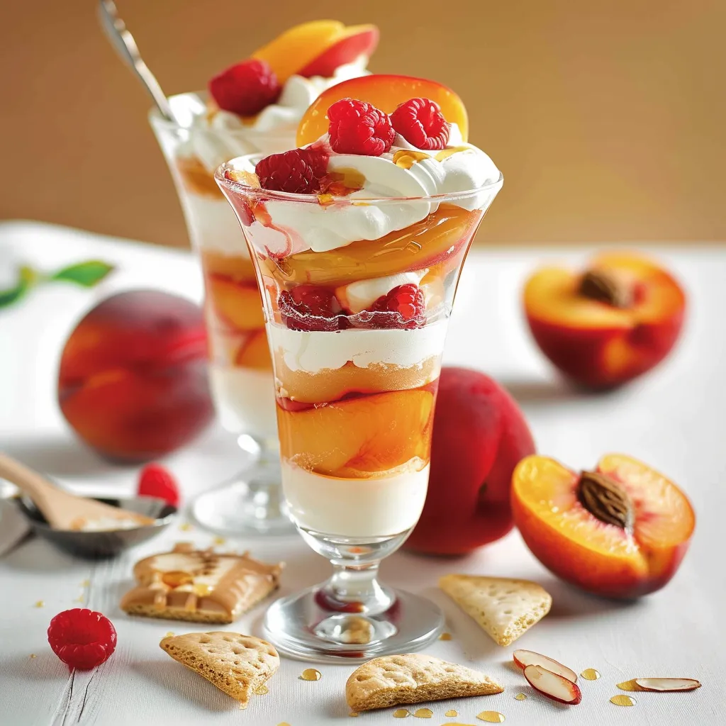 Pêches Melba au miel gourmandes et légères