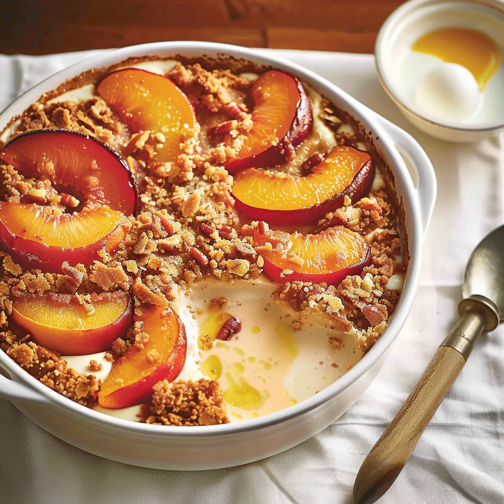 Délicieux pouding croustade nectarines abricots