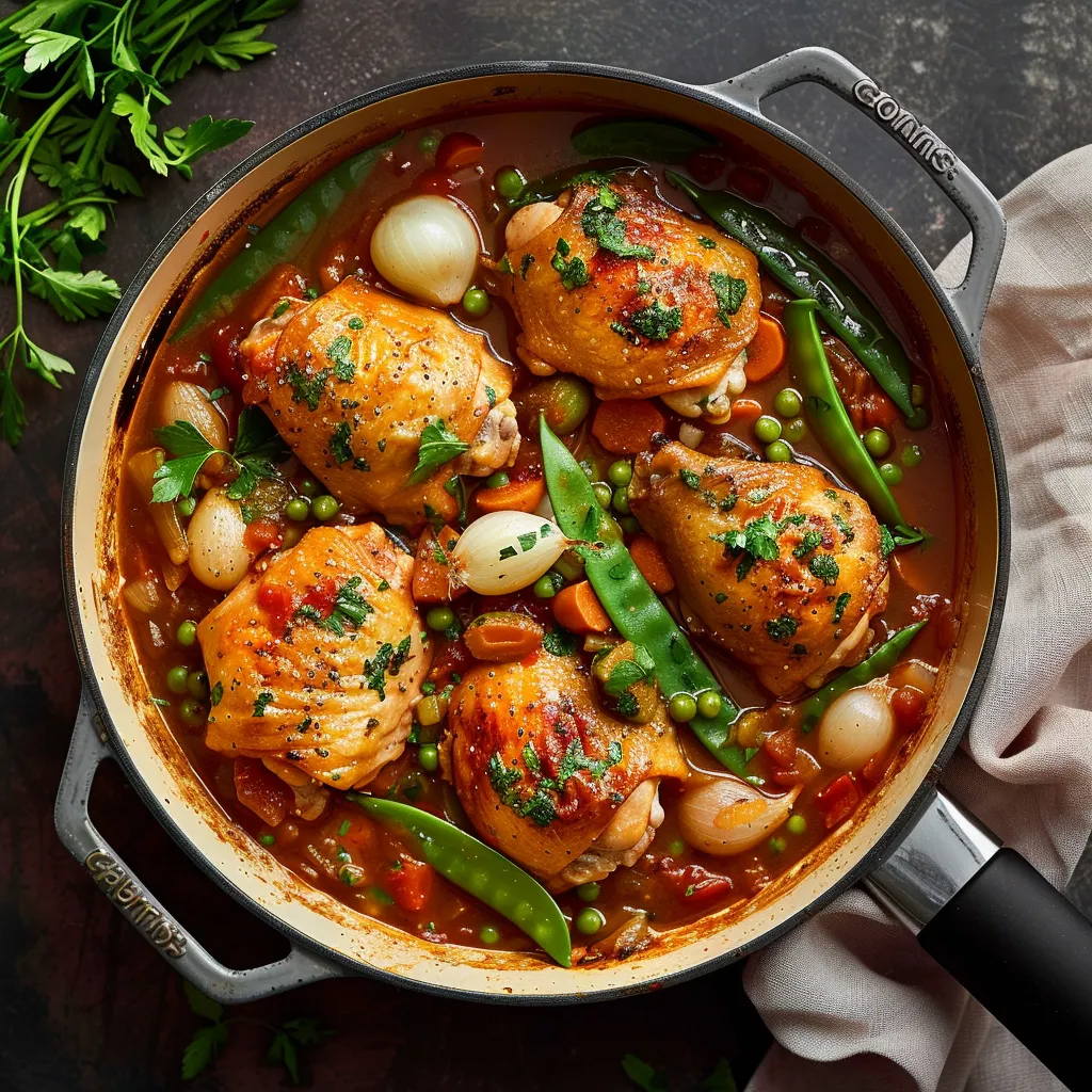 Savoureux navarin de poulet et légumes