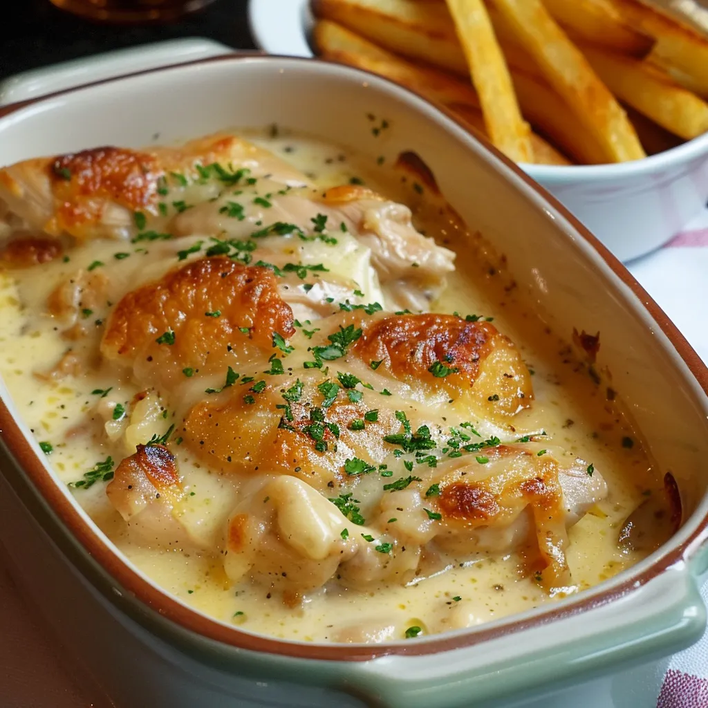 Cassolette au poulet et fromage maroilles
