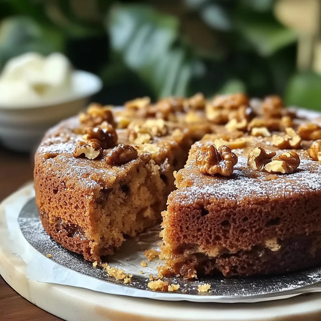 Une tarte aux noix sur un plateau.