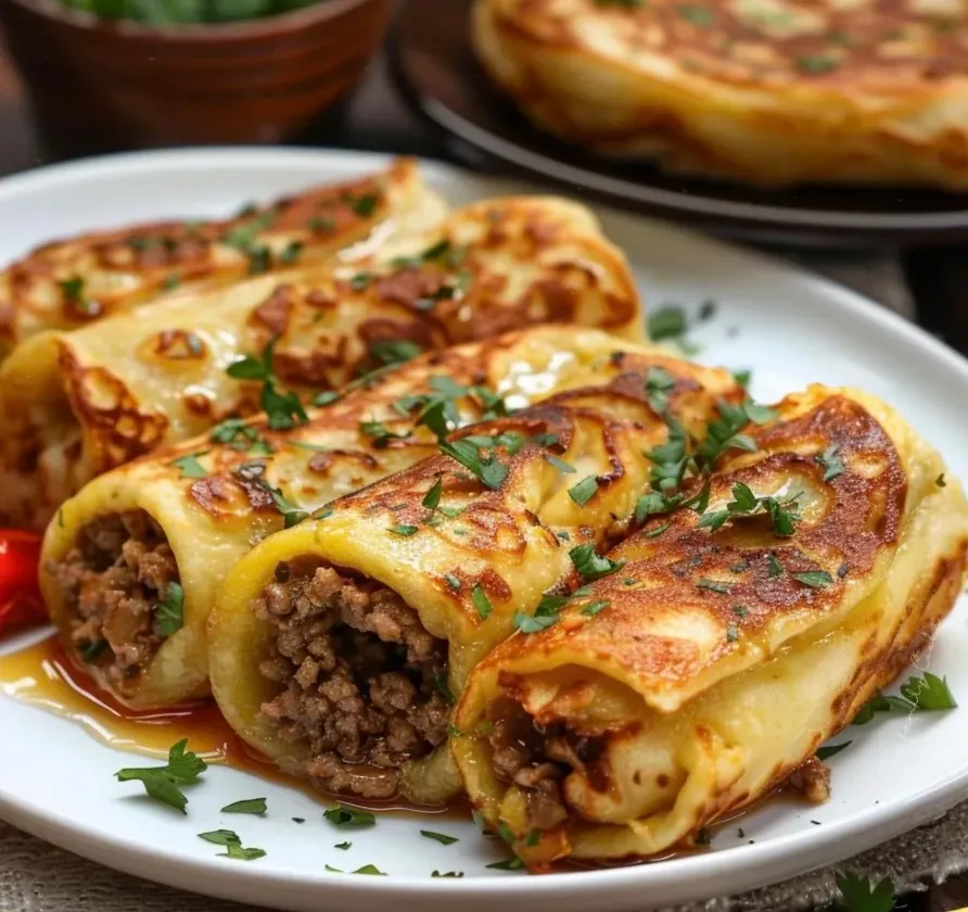 Crêpes Salées à la Viande Hachée