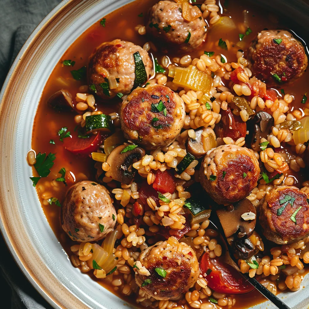 Orge mijoté boulettes