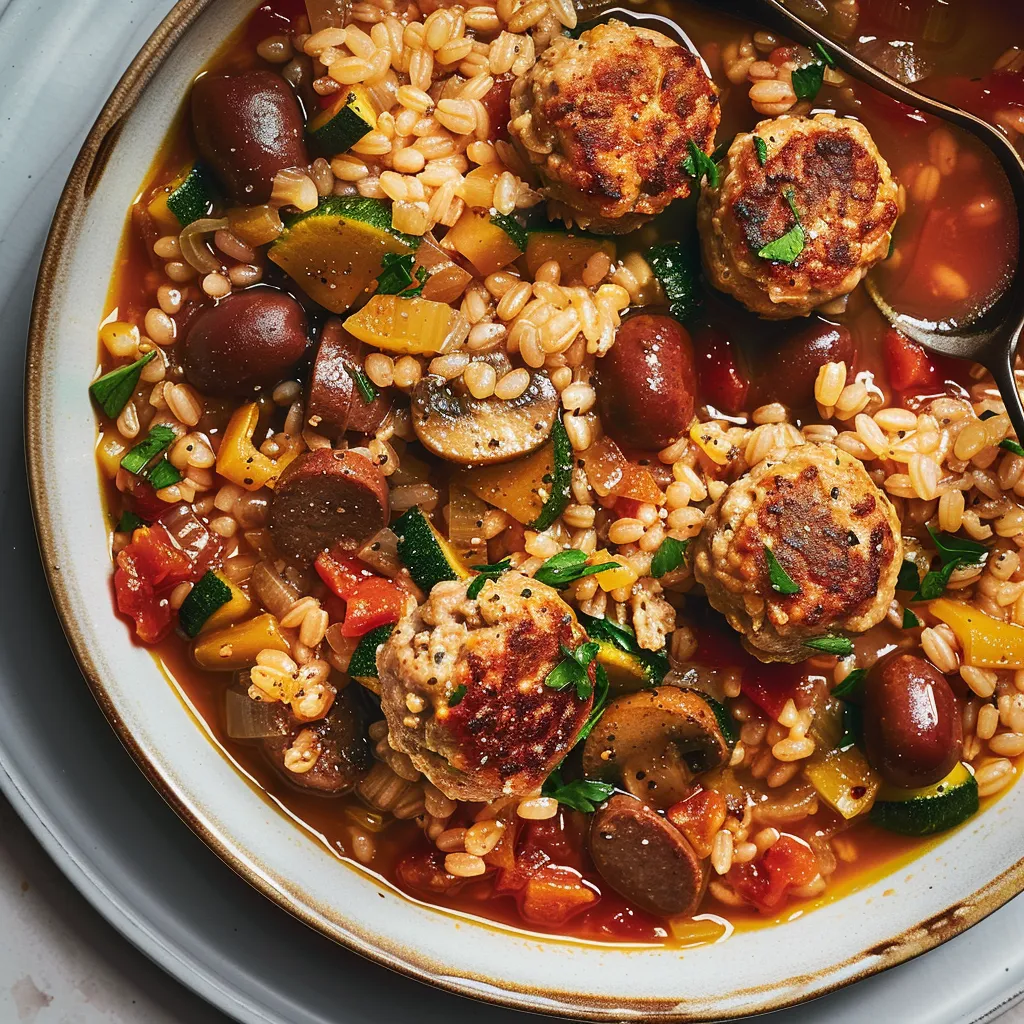 Préparez un savoureux ragoût d'orge et boulettes
