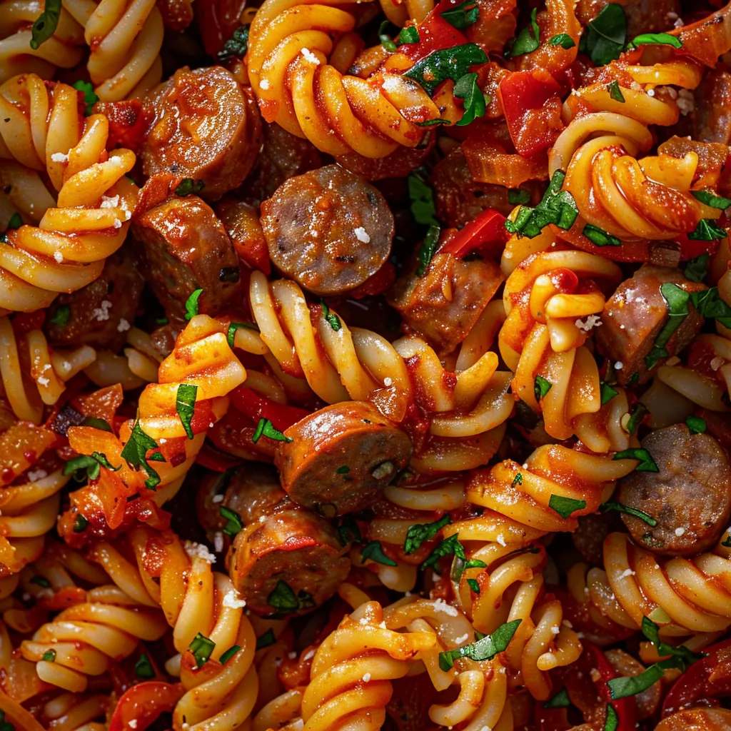 Cavatellis saucisse poivrons