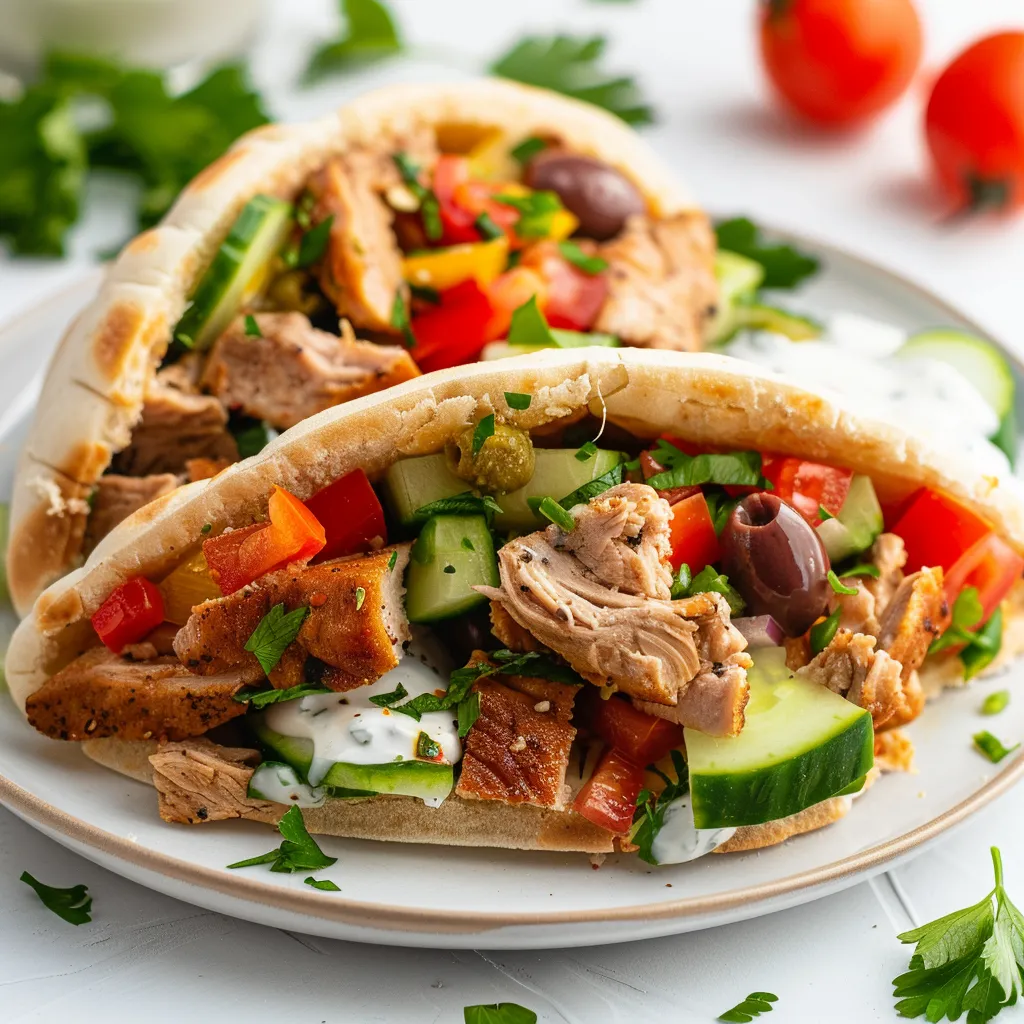 Pitas viande et légumes