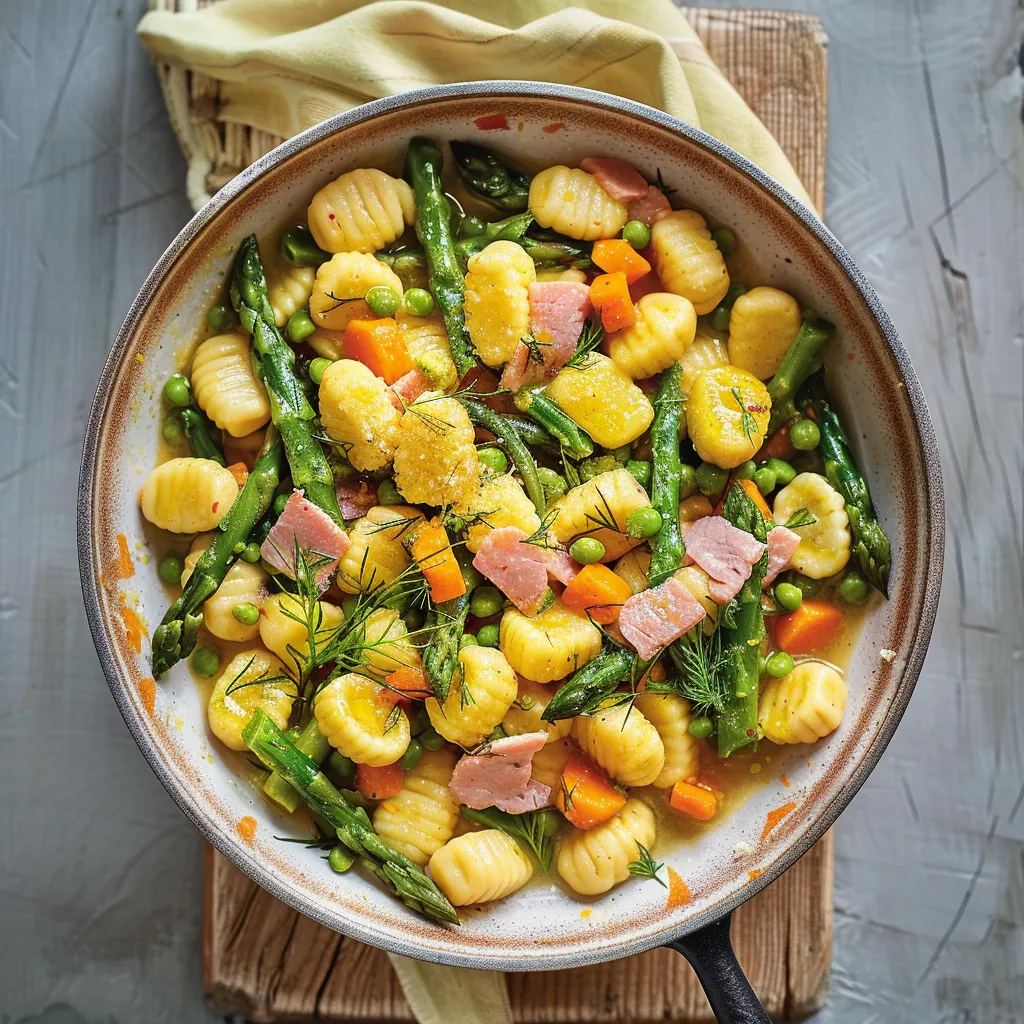Gnocchis asperges jambon