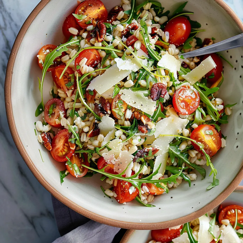 Salade fraîche d'orge, fenouil et tomates