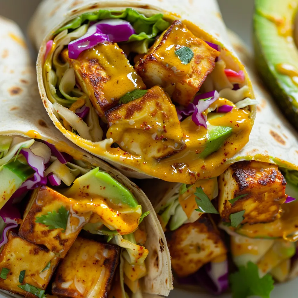 Wraps exquis au tofu et cari