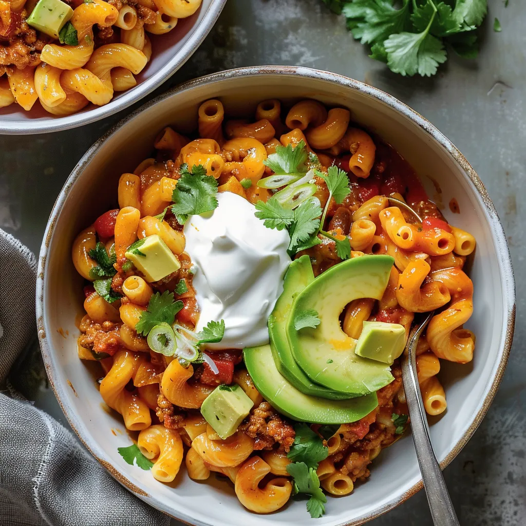 Tex-mex avec macaronis et viande