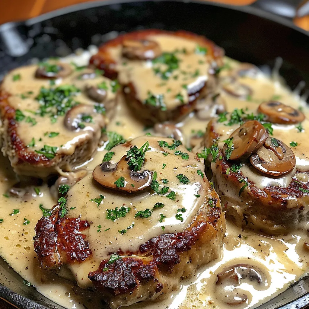 Côtelettes porc crème fromage