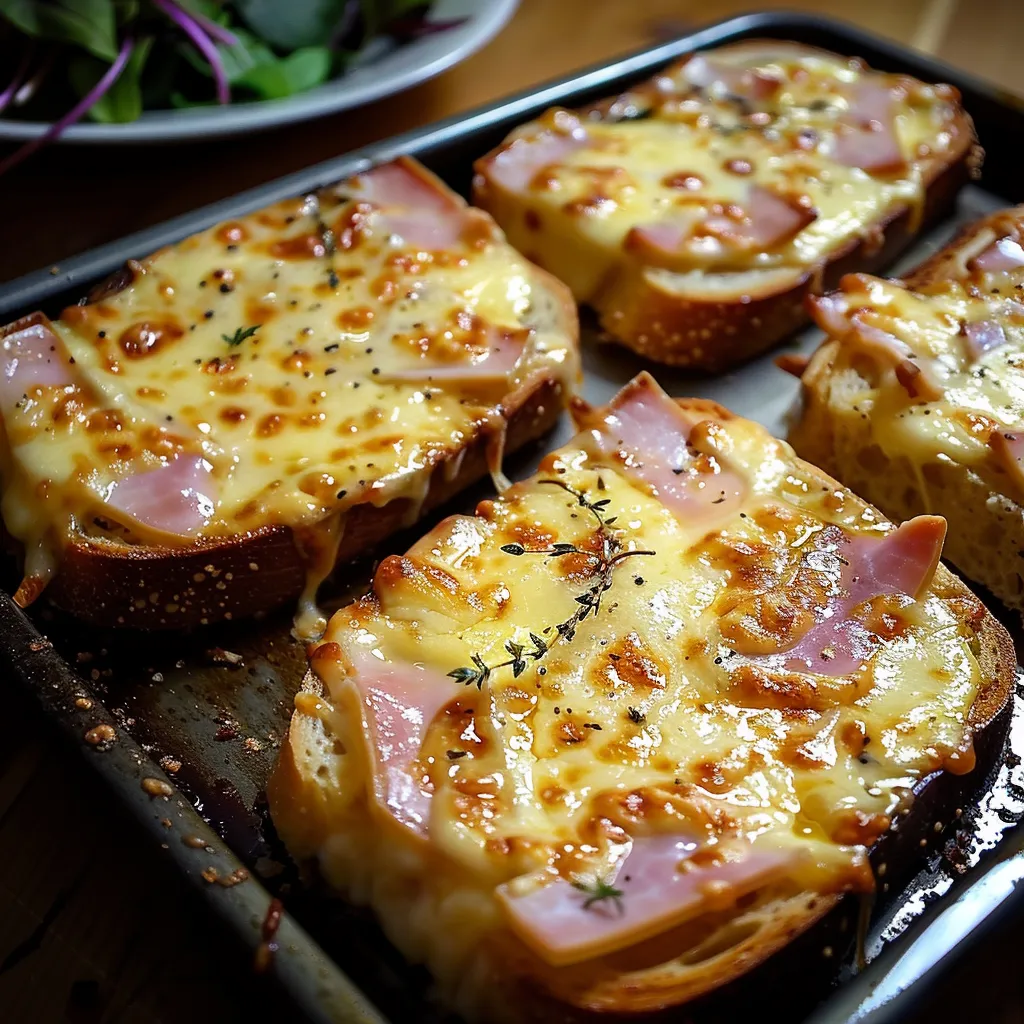 Délicieuses tartines jambon au fromage