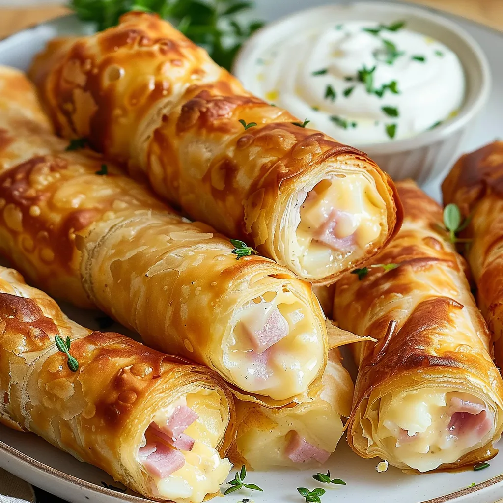 Cigares croustillants pommes jambon