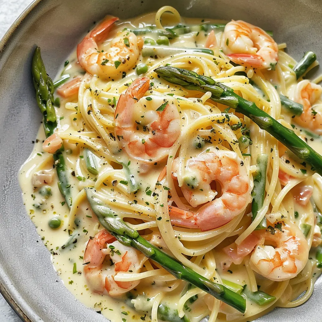 Crevettes, asperges et citron