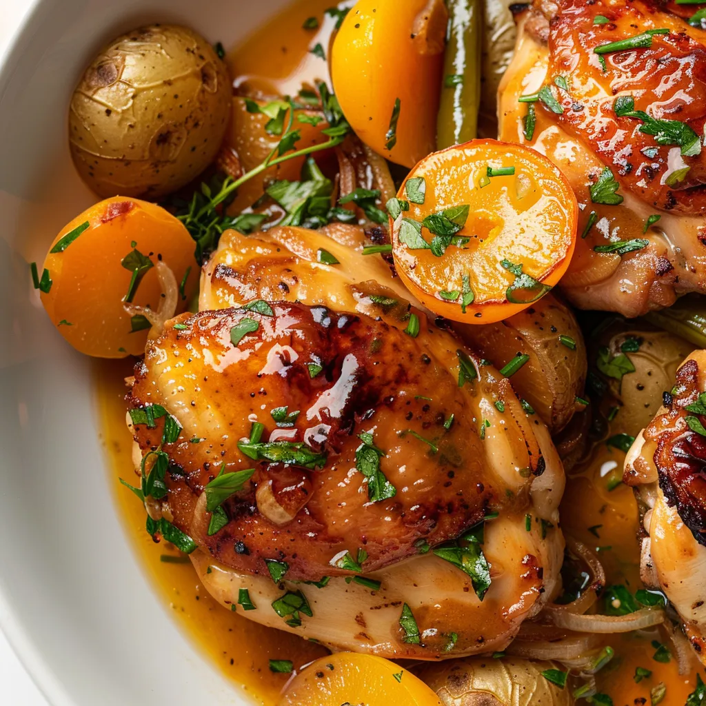 Savoureux poulet abricots gingembre