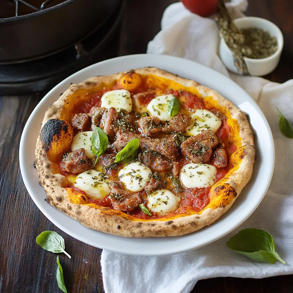 Pizza saucisse-fenouil à la poêle