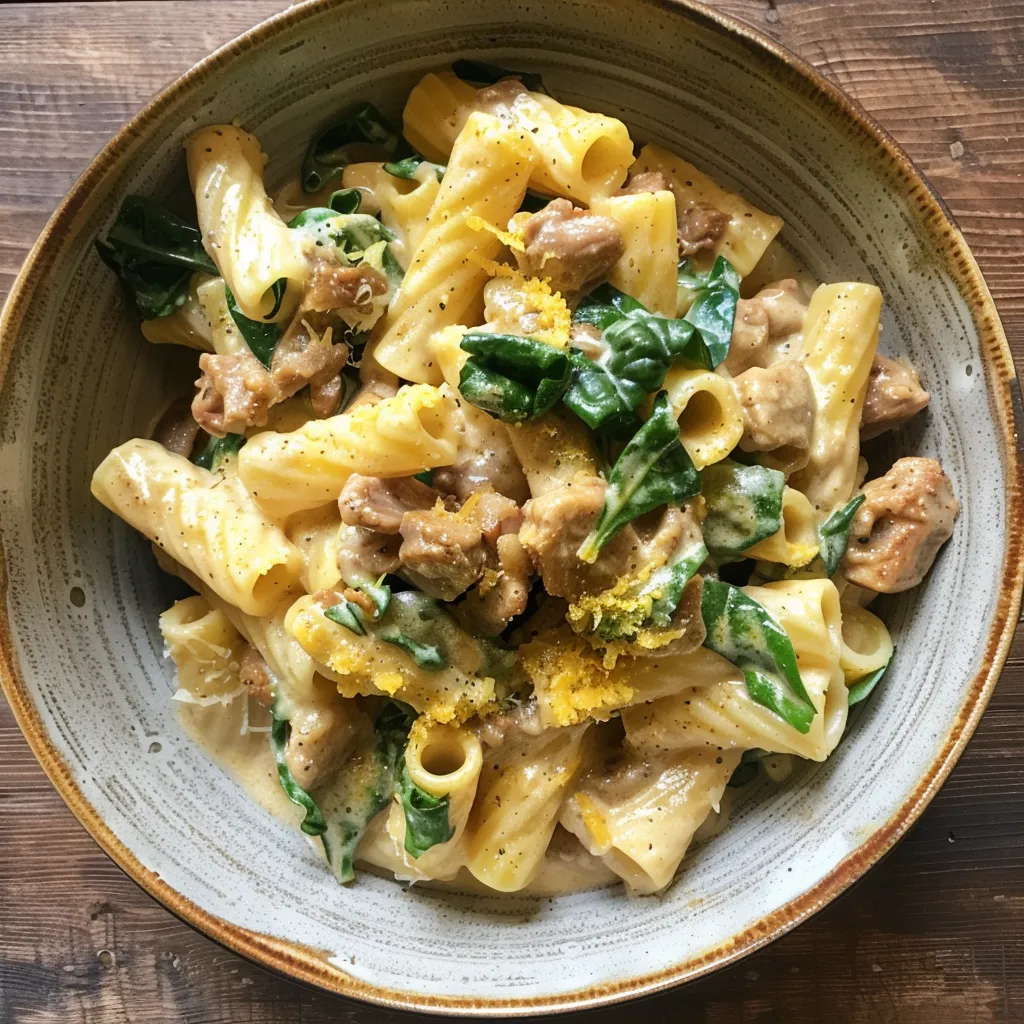 Porc braisé et pâtes à la moutarde
