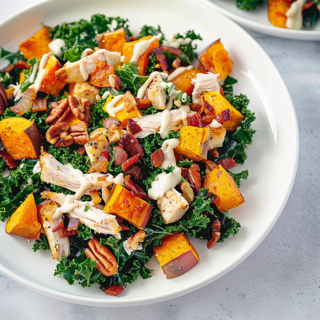 Tiède patates kale poulet
