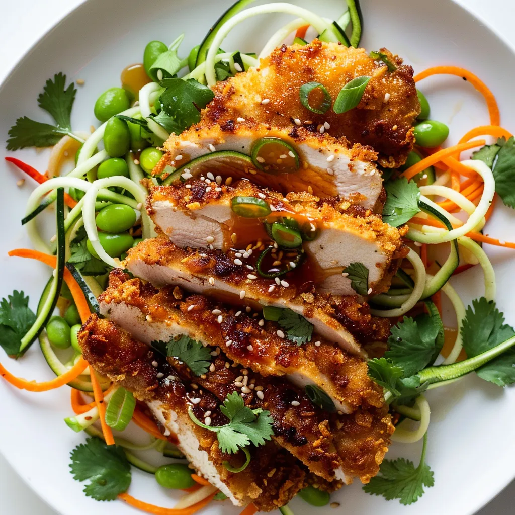 Poulet croquant et nouilles tao