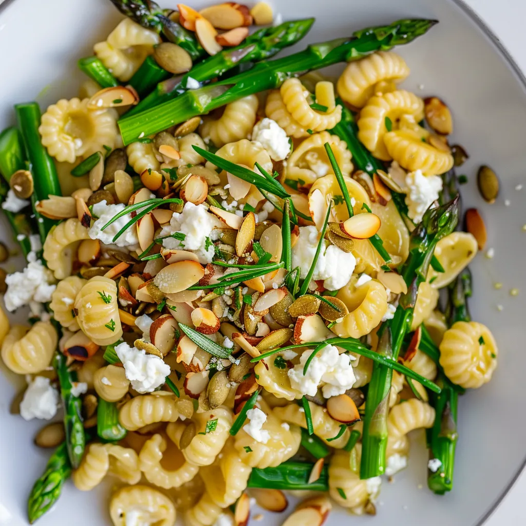 Cavatellis rafraîchis avec asperges