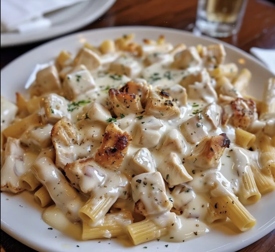 Les pâtes au poulet sauce crémeuse au Boursin