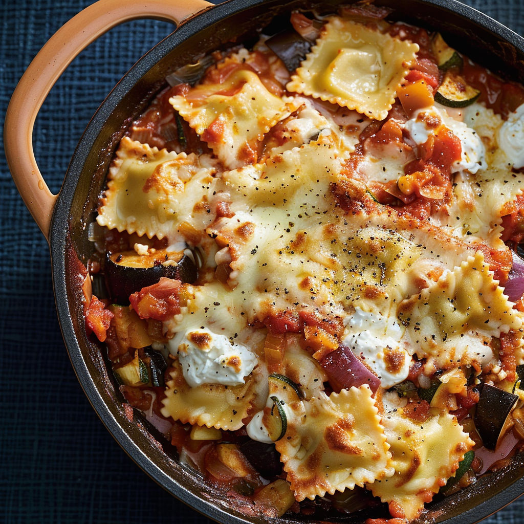 Une recette de lasagna maison dans un bol en fonte.