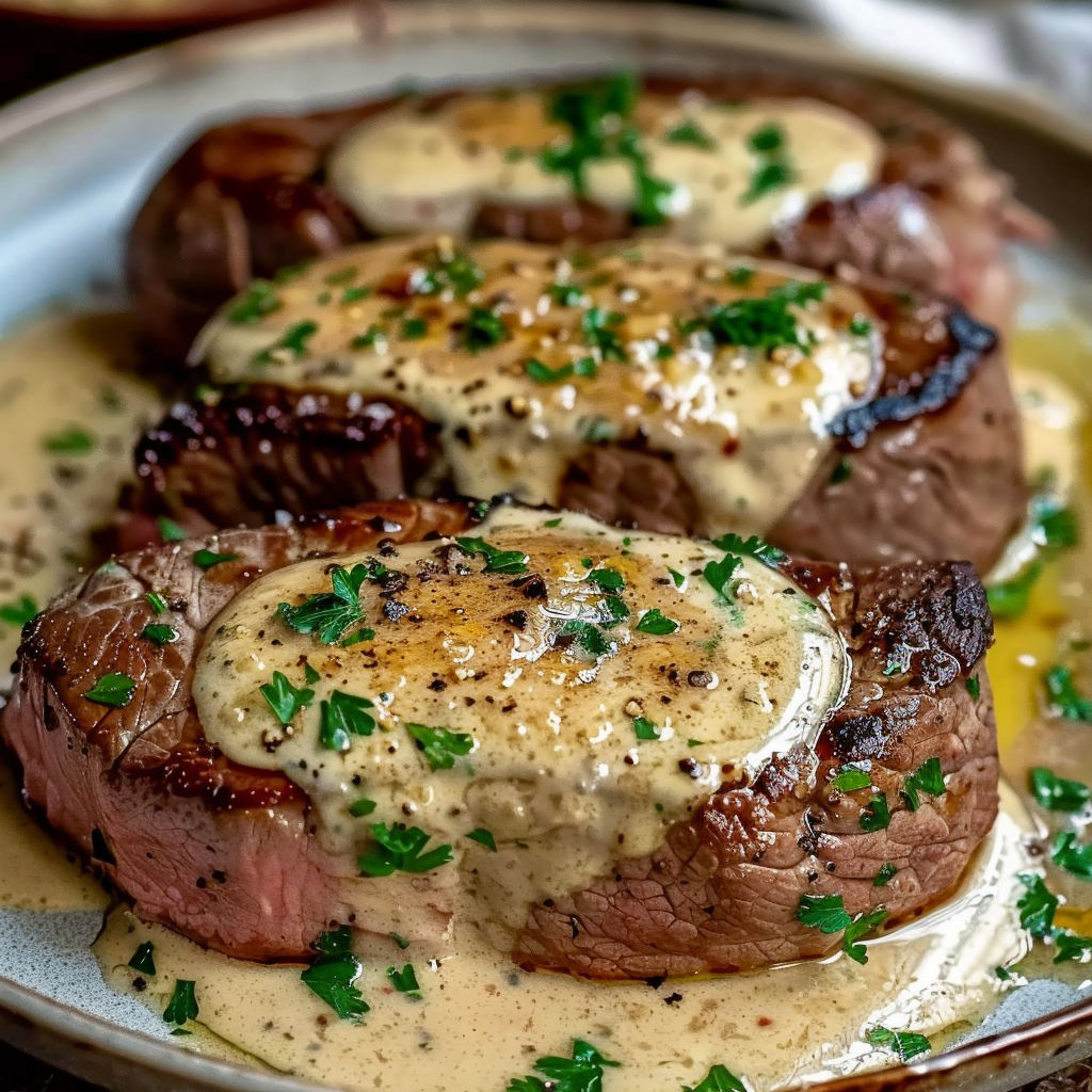 Steak tendres et savoureux avec sa sauce à l'ail fondante va vous faire fondre de plaisir.