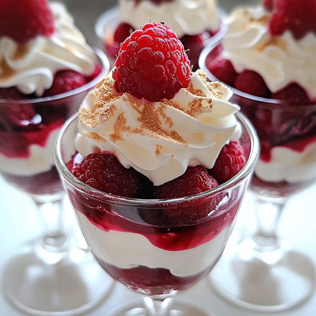 Verrines Framboise, Mascarpone & Morceaux de Meringue.