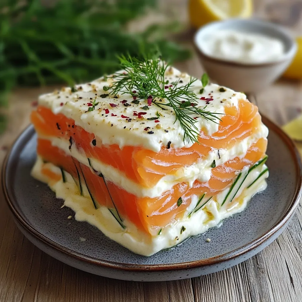 Lasagnes Froides de Concombre, Saumon & Aneth