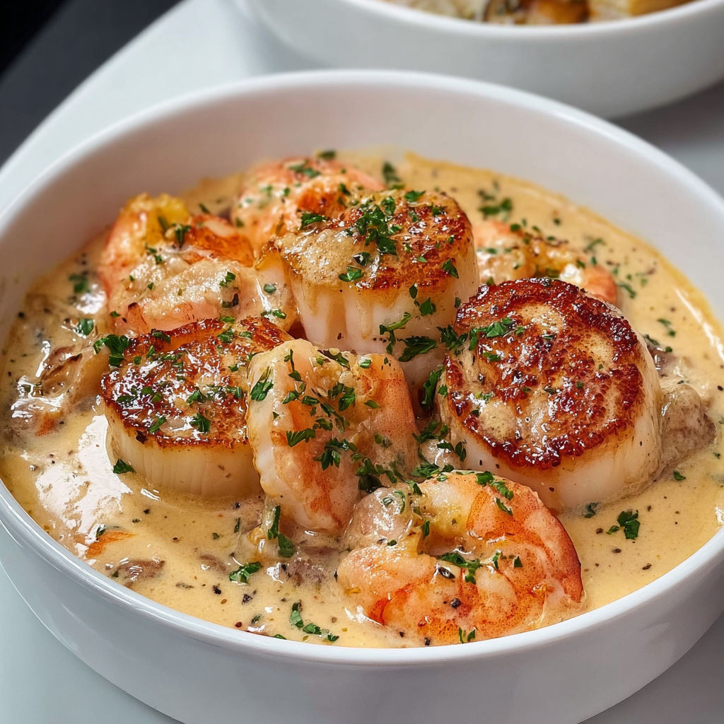 Une cassolette savoureuse débordante de fruits de mer.
