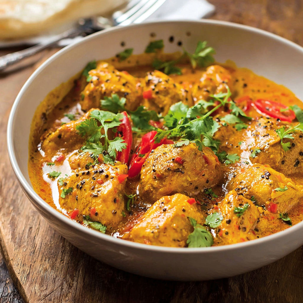 Un plat de curry avec des épices et des légumes.