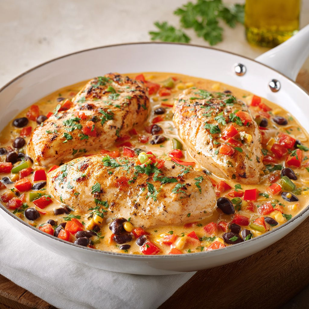Poulet à la sauce queso, une recette savoureuse et délicieuse.