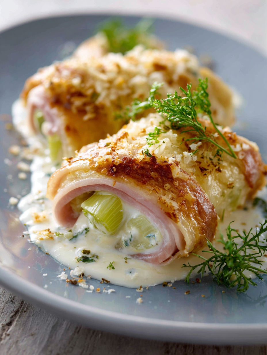 Une recette de vol-au-vent de porc avec des herbes et des légumes.