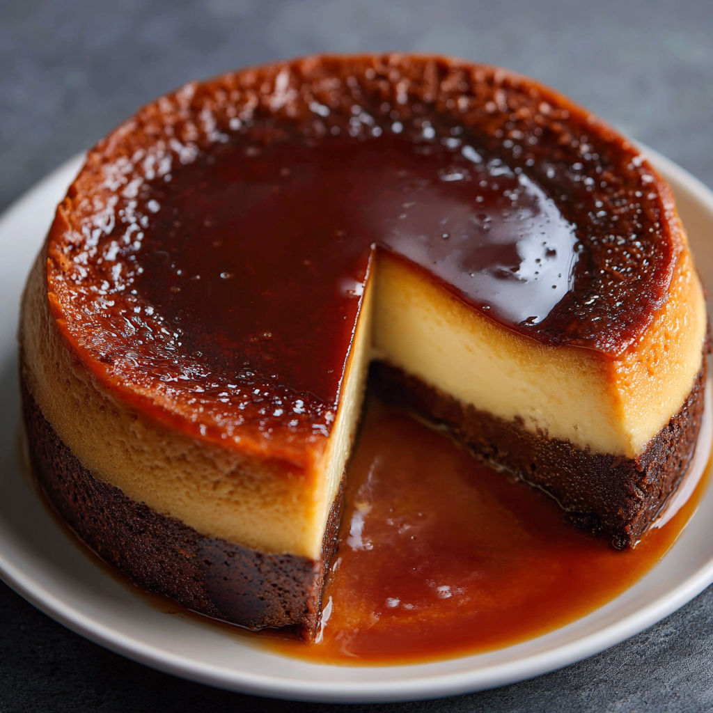 Une tarte au chocolat en deux morceaux, avec une sauce caramélisée, sur un plateau.