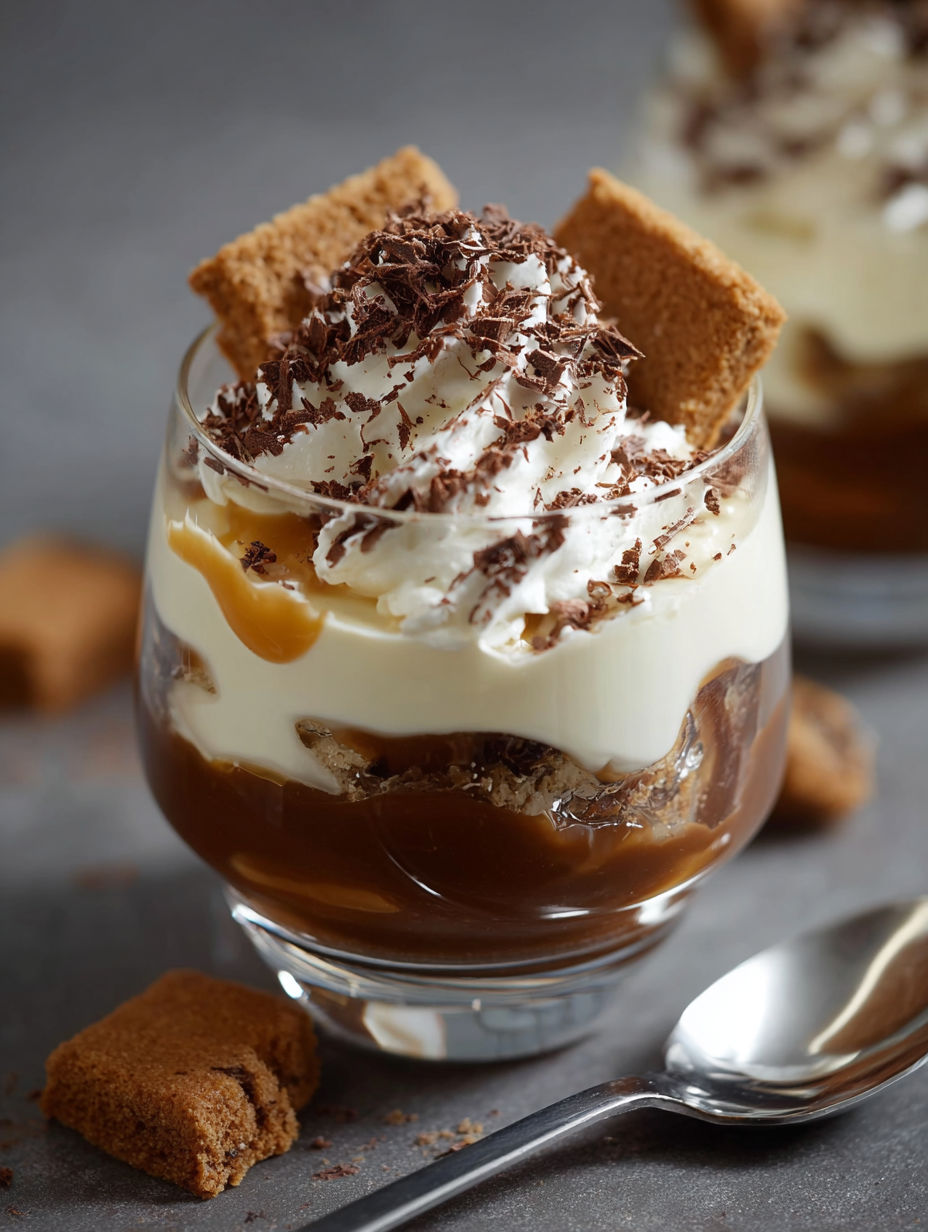 Une tarte au chocolat garnie de croutons de chocolat et de crème fouettée.