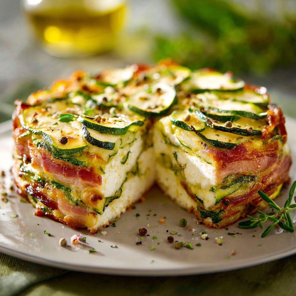 Une tarte aux cucumbers est servie sur un plateau.