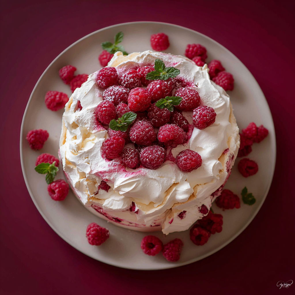 Une tarte aux fraises et crème chantilly sur un plateau de verre.