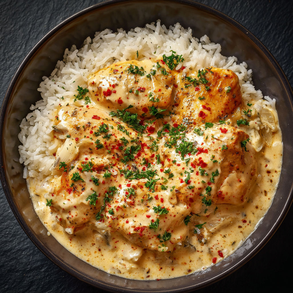 Une recette de riz et de poisson dans un bol.