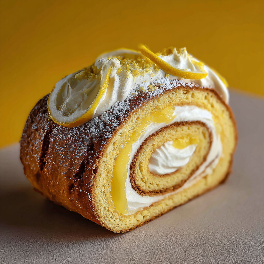 Une tarte aux citrons et à la crème, garnie de citrons et de sucre, est servie sur une table.