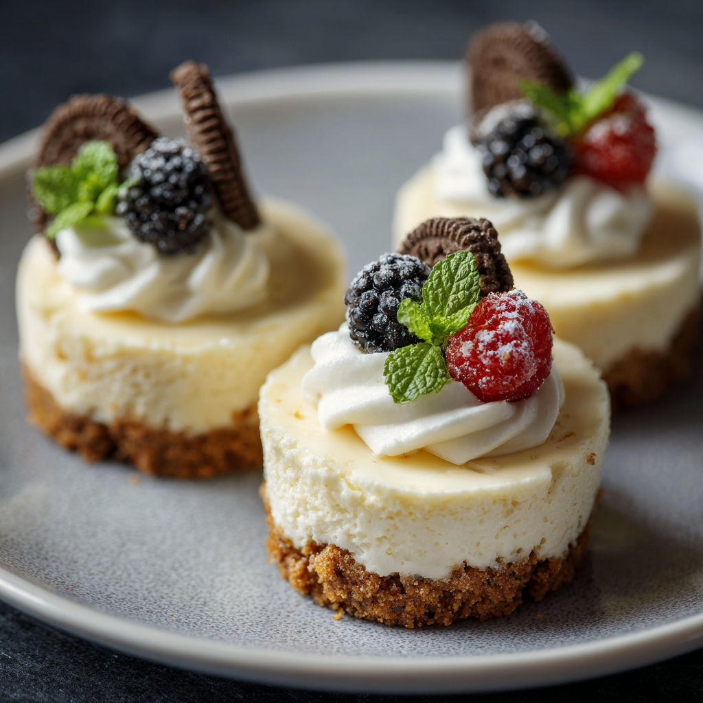 Deserts garnis avec des fraises et des noix de cacao.
