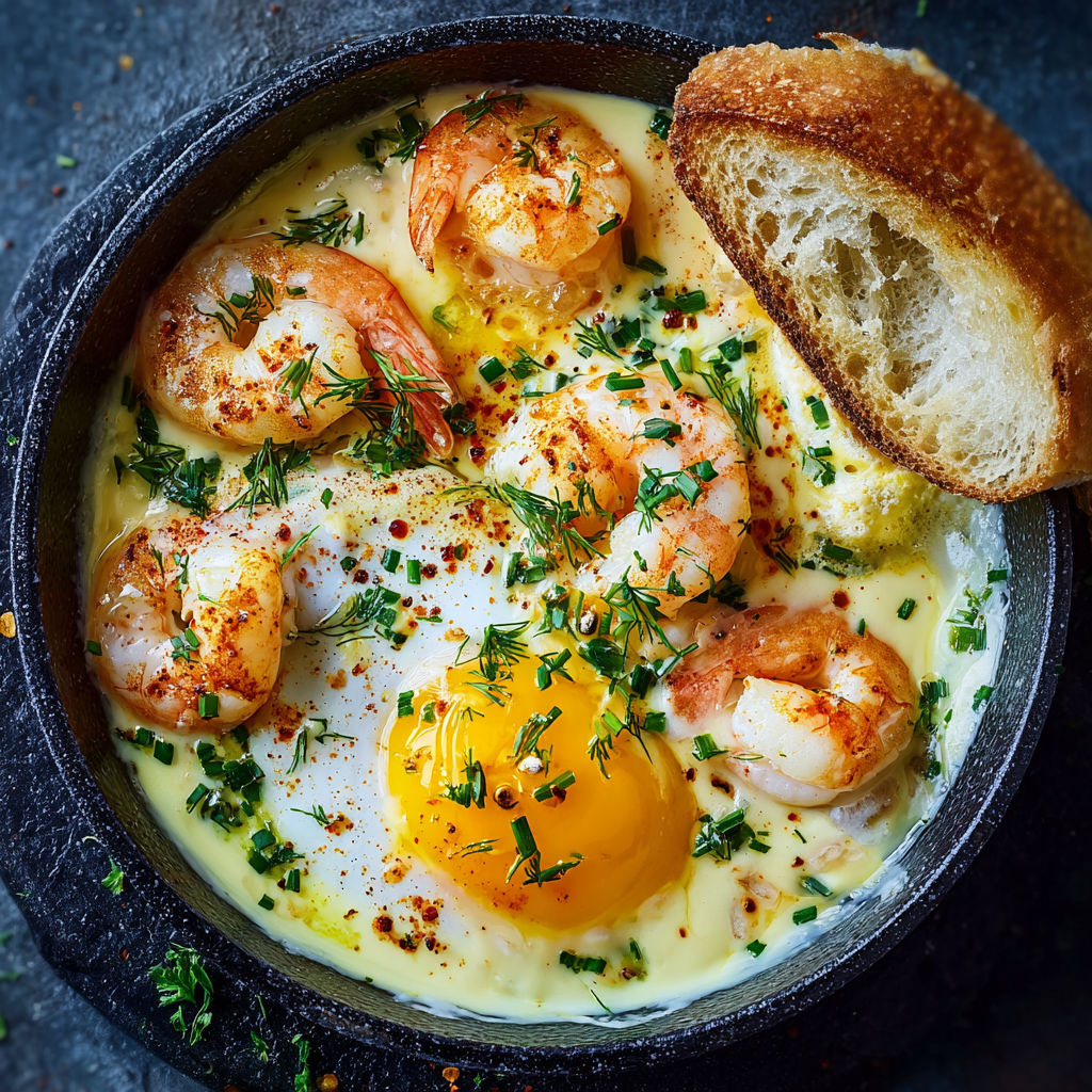 Une recette de boulettes de crabe et oeufs pochés dans un bol.