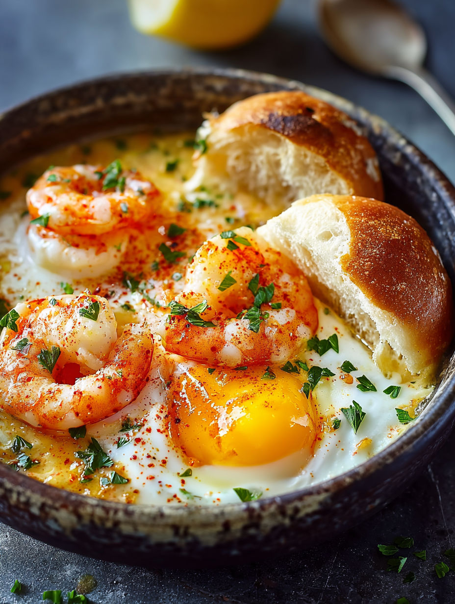 Une recette de frittata aux crevettes et aux herbes.