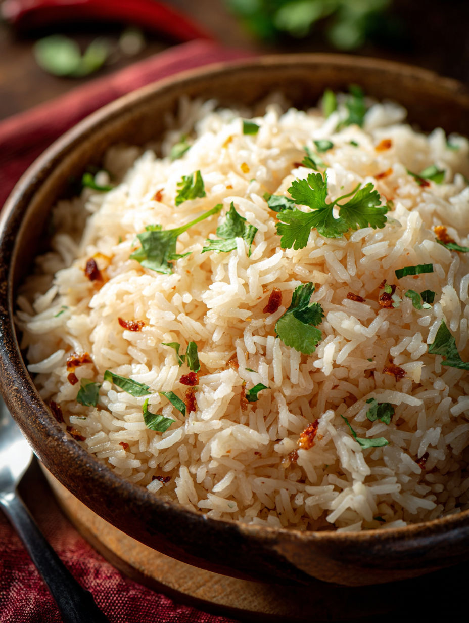 Rice pilaf dans un bol en céramique.