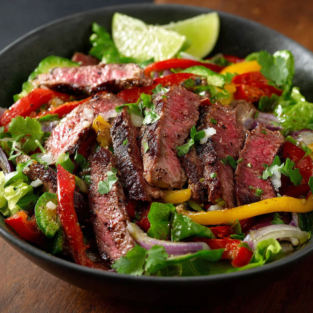 Une salade de viande avec des légumes et des épices.