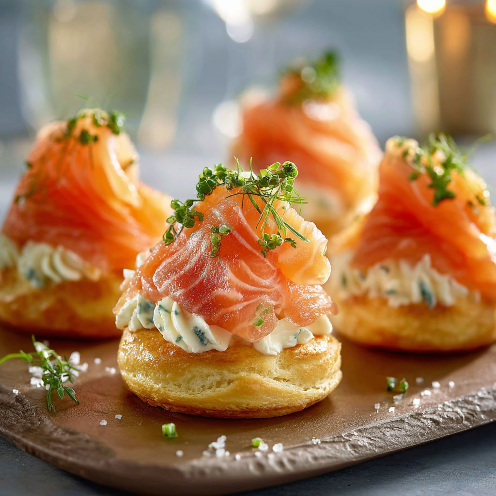 Savarins, une recette de gourmandises savoureuses, sont présentées sur un plateau.