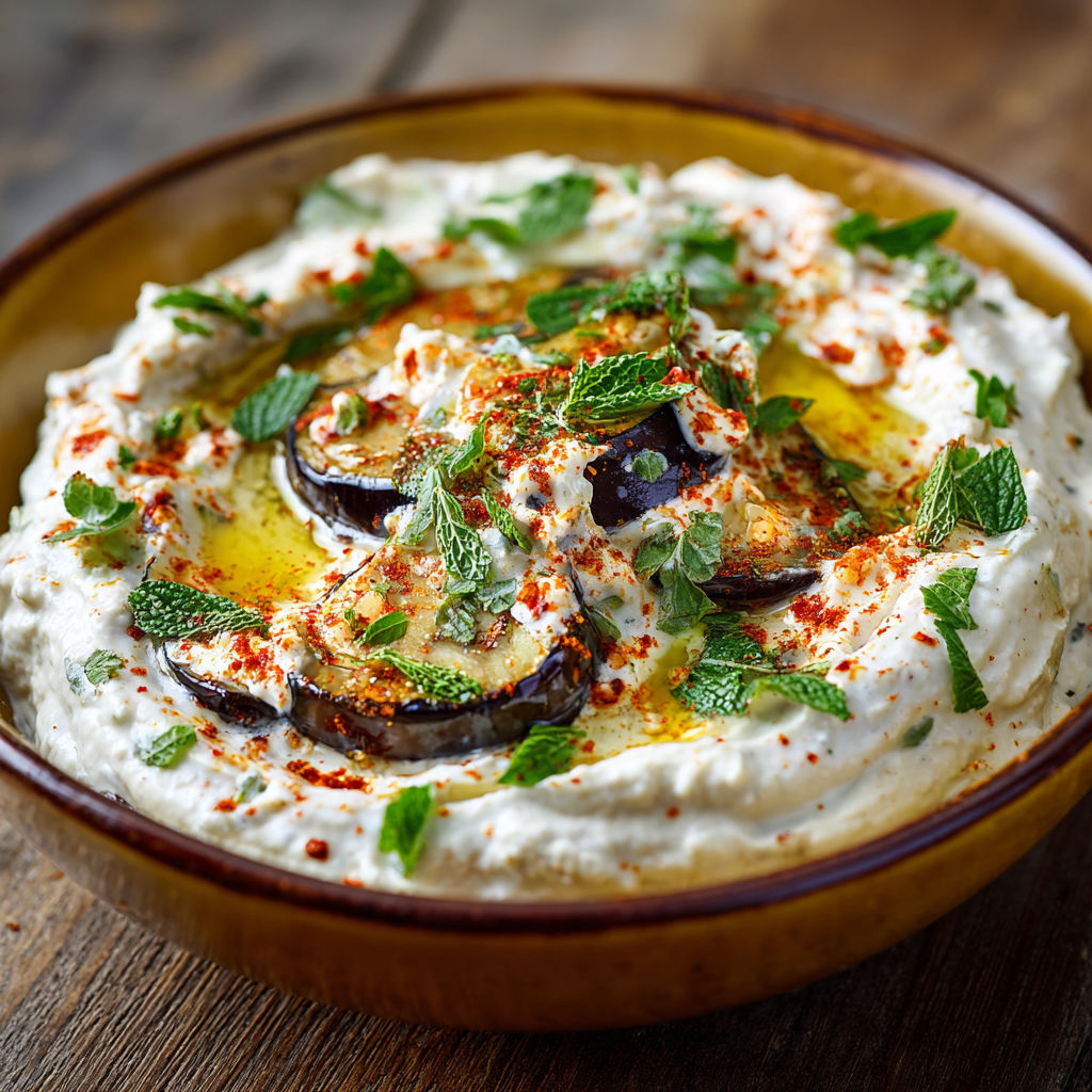 Un plat de Mezze avec des légumes et des herbes.